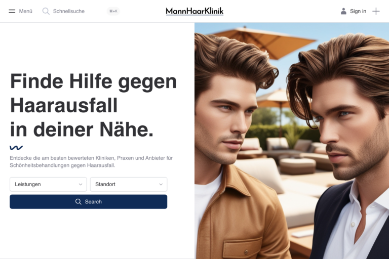 mann haar klinik screenshot