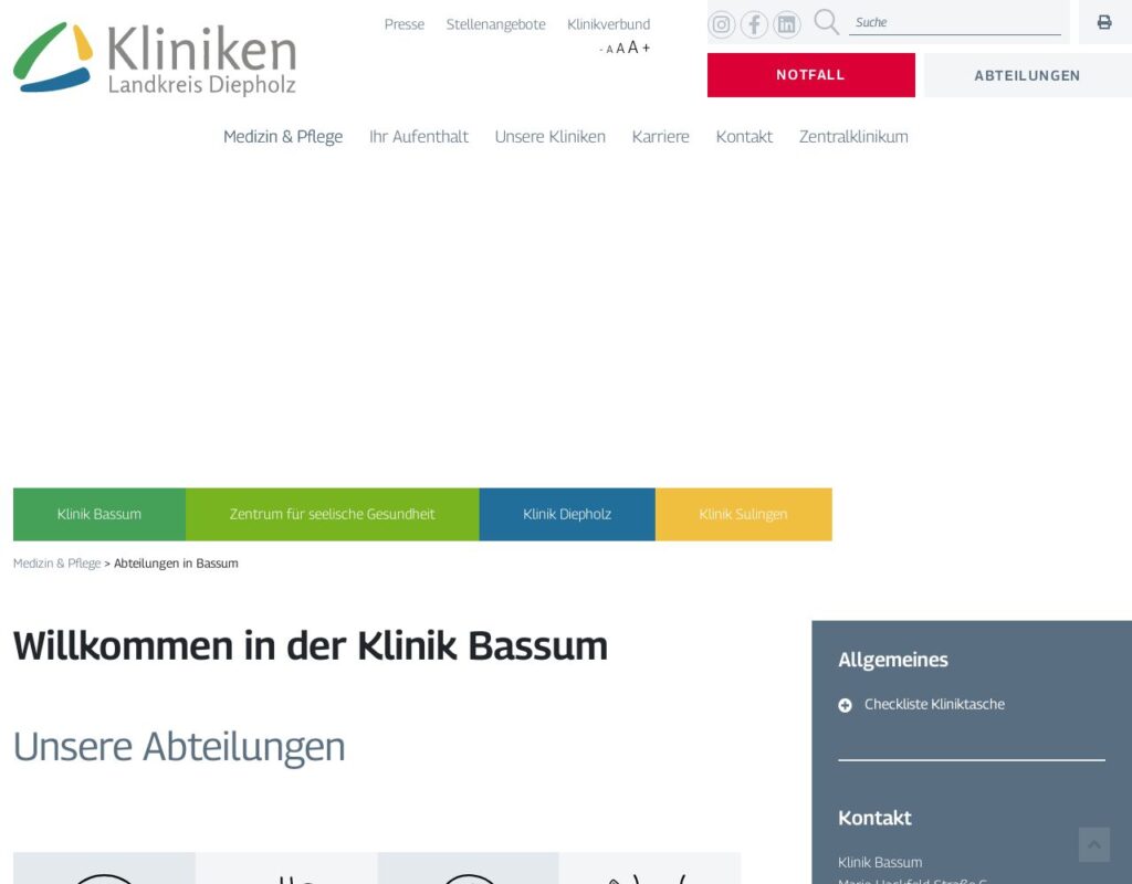 kliniken landkreis diepholz klinik bassum